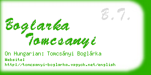 boglarka tomcsanyi business card