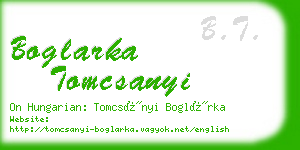 boglarka tomcsanyi business card